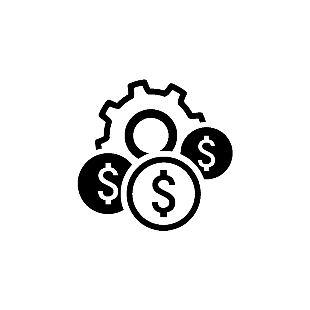 This image is a churning gear icon with dollar signs surrounding it.
                This illustrates investing improves search rankings.